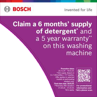 Bosch WGG24400GB Series 6 9kg 1400rpm Washing Machine - A Rated - White