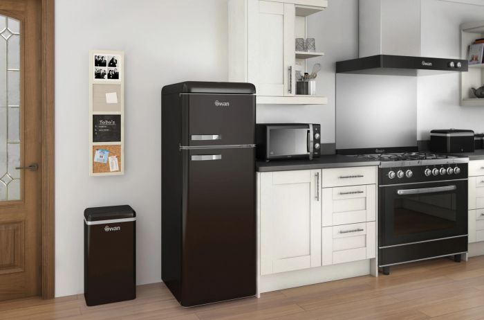 black freestanding fridge