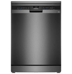 Siemens iQ300 SN23EC03ME Standard Freestanding Dishwasher - B Rated - Black Steel