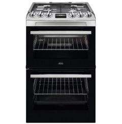 AEG CGX1130ACM 55cm Double Oven Gas Cooker - Stainless Steel