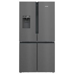 Siemens iQ700 KF96DPXEA 4 Door Fridge Freezer Ice & Water - E Rated - Black Steel 