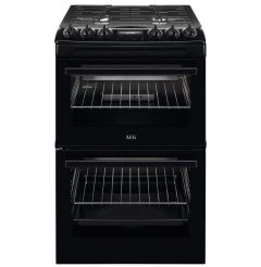 AEG CGX1130ACB 55cm Double Oven Gas Cooker - Black