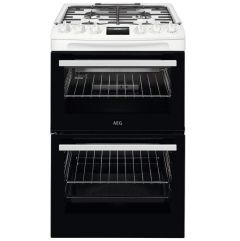 AEG CGX1130ACW 55cm Double Oven Gas Cooker - White