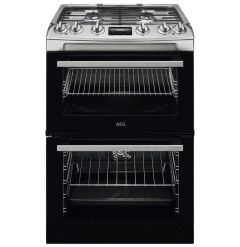 AEG CKX6540ACM 5000 Series 60cm Double Oven Dual Fuel Cooker - Stainless Steel