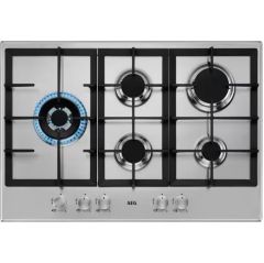 AEG 6000 Series HGB75500SM 75cm 5 Burner Gas Hob - Stainless Steel  